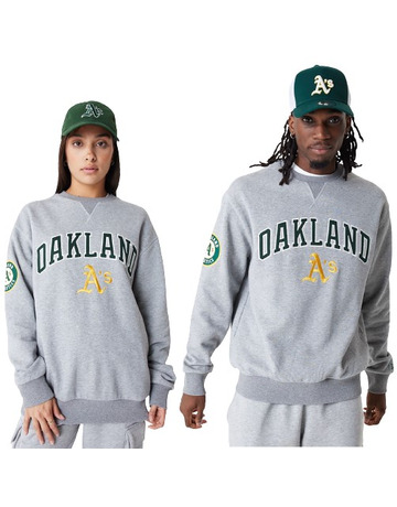 Oakland Athletics MLB Large Logo Grey Crew Neck Sweatshirt