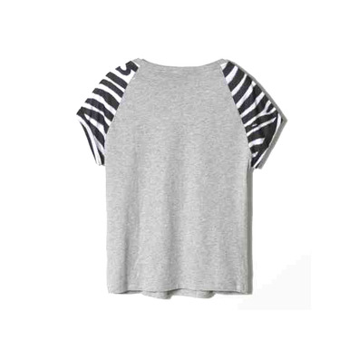 Adidas Original Camiseta Mujer Trefoil Logo Zebra (gris/negro/blanco)