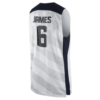 Camiseta Nike Réplica Lebron James "USA" (100/blanco/navy/rojo)