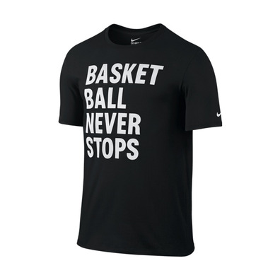 Nike Camiseta "Basketball Never Stops" (011(negro/blanco)