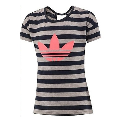 Adidas Original Camiseta Fun Graphic Niña (gris/negro/rosa)