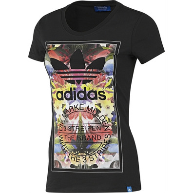 Adidas Camiseta Mujer Original Graphic Flower Madnes (negro)