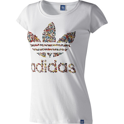 Adidas Camiseta Precious Stones Trefoil Mujer (blanco)