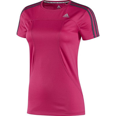 Adidas Camiseta Response 3-Stripes Tee (rosa)