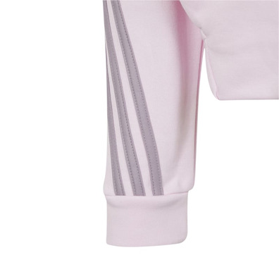 Adidas Girls Future Icons 3-Stripes Full-Zip Hoodie "Clear Pink"