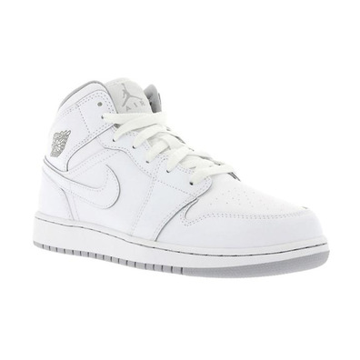 Air Jordan 1 Mid (GS) "White" (112/white/grey)