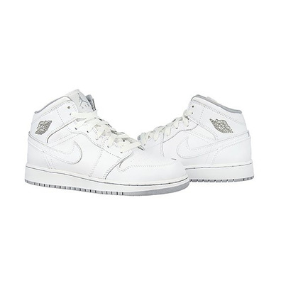 Air Jordan 1 Mid (GS) "White" (112/white/grey)