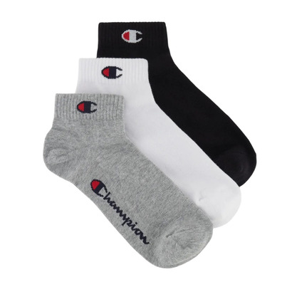 Champion C Logo Quarter Socks 3 Pairs "Gray"