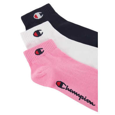 Champion C Logo Quarter Socks 3 Pairs "Pink"