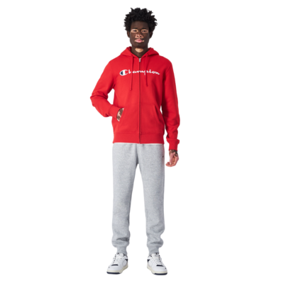 Champion Embroidered Big Logo Fleece Full-Zip Hoodie "Red"