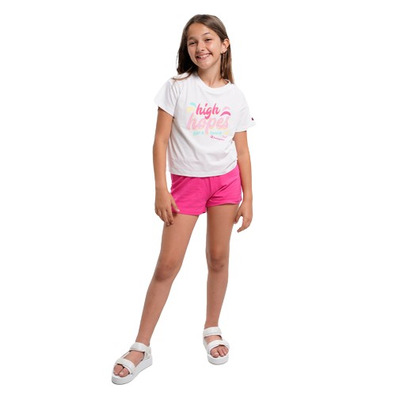 Champion Girls Legacy Cotton Idea Mix T-shirt and Short Set "White"