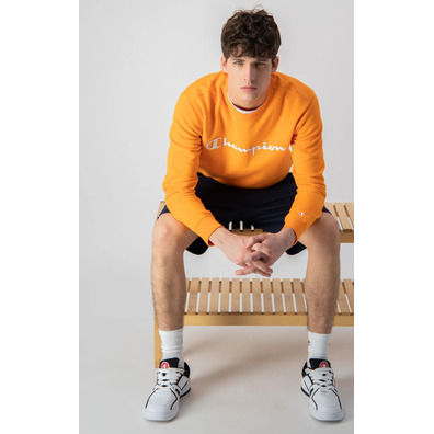 Champion Legacy Big Script Logo Crewneck Sweatshirt "Orange"