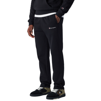 Champion Logo Straight Leg Fleece Joggers "Black"