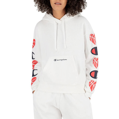 Champion Wm´s Legacy Logo Sleeves Love Hoodie "White"