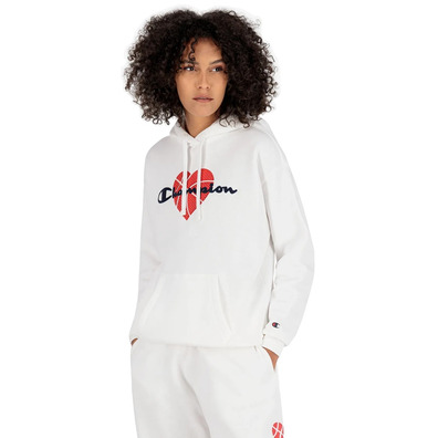 Champion Wm´s Legacy Scrip Logo Embroidery Love Hoodie "White"