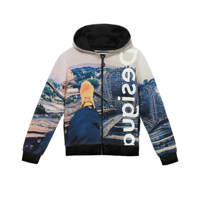 Desigual Kids Hooded Horizonte Print Sweatshirt