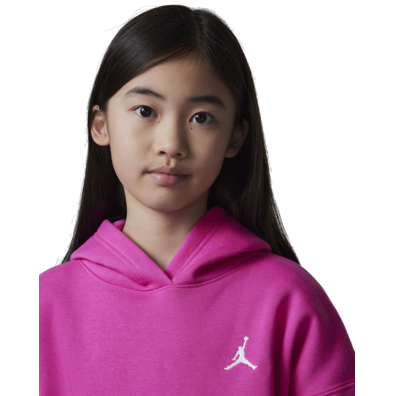 Jordan Girls Brooklyn Essentials Pullover Hoodie "Fire Pink"