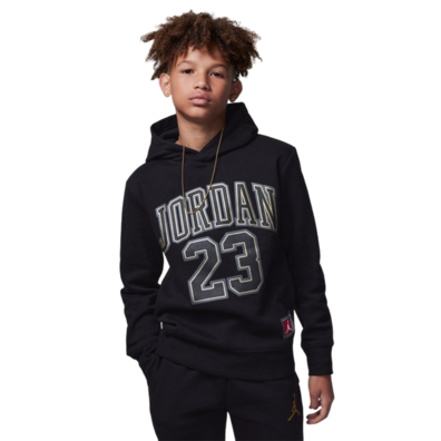 Jordan Kids HBR Logo 23 Fleece Pullover Hoodie "Black Gold"