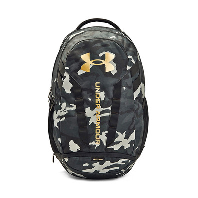 Mochila UA Hustle 5.0 "Black Metallic Gold"