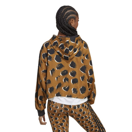 Adidas Essentials Animal Print 3-Stripe Hoodie