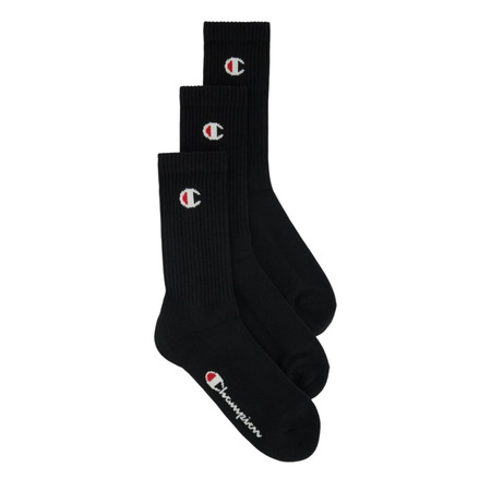 Champion 3 Pack Crew C Logo Socks "Black"