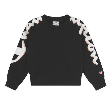 Champion Girls Legacy Logo Crewneck Sweatshirt "Black"