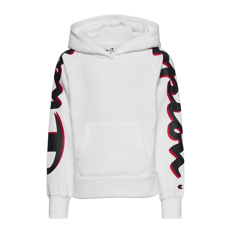 Champion Girls Legacy Logo Hooded Sweatshirt "White"