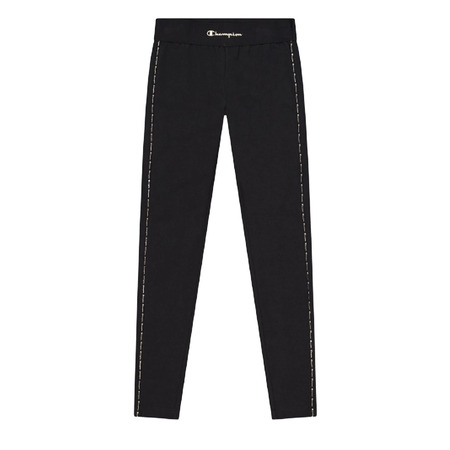 Champion Legacy Contrast Trim Cotton Leggings "Black"