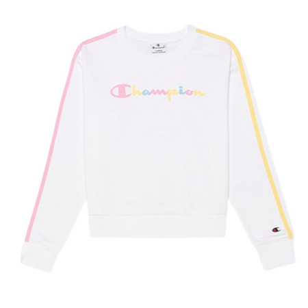 Champion Legacy Girls Script Logo Front Sweatshirt "White"