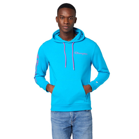 Champion Legacy Spray Neon Hooded Sweatshirt "Blue Cyan Flour"