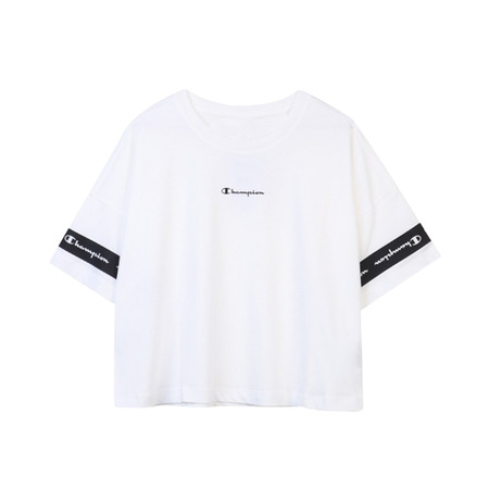 Champion Legacy Wm´s Sleeves Script Print Logo Cropped Tee "White"