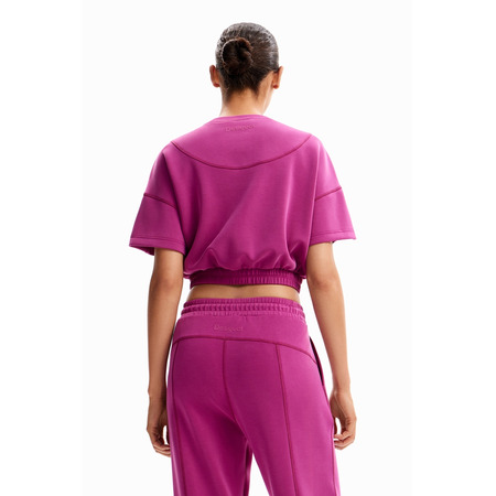 Desigual Baggy Cropped Sport T-shirt "Blackberry Rose"