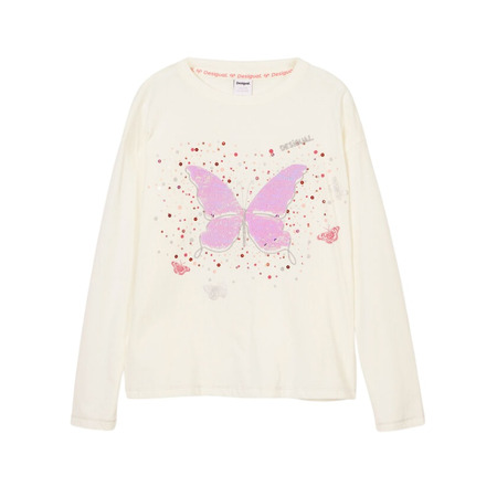 Desigual Butterfly print T-shirt "White"