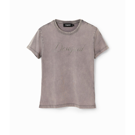 Desigual Slim Rhinestone T-shirt "Gray"