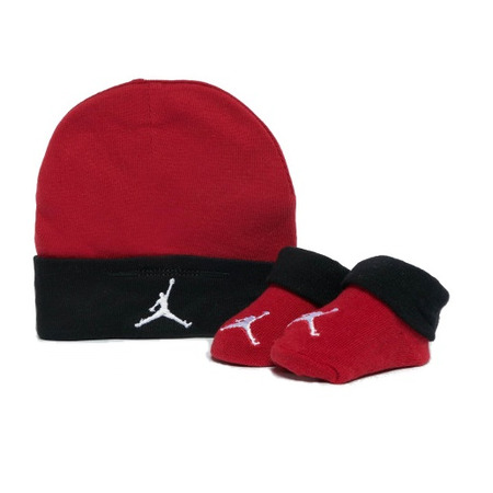 Jordan Infants Jumpman Basic Hat And Bootie Combo 2pc "Black-Gym Red"