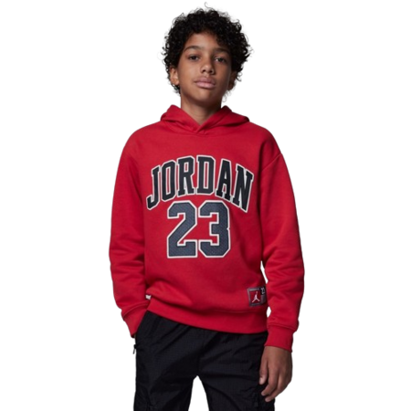 Jordan Kids HBR Logo 23 Fleece Pullover Hoodie "Gym Red"