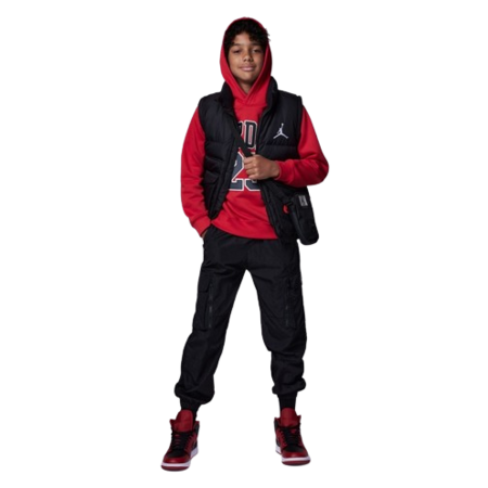 Jordan Kids HBR Logo 23 Fleece Pullover Hoodie "Gym Red"