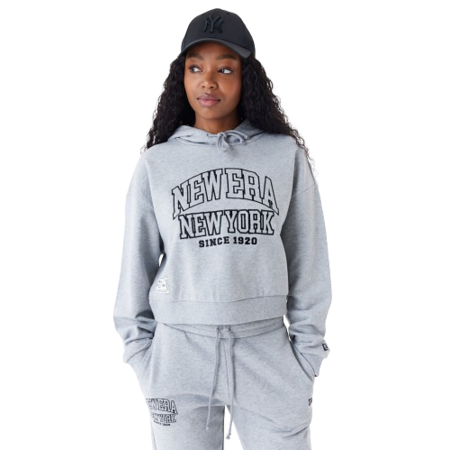 New Era New York Arch Wordmark Crop Hoodie "Gray"