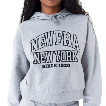 New Era New York Arch Wordmark Crop Hoodie "Gray"