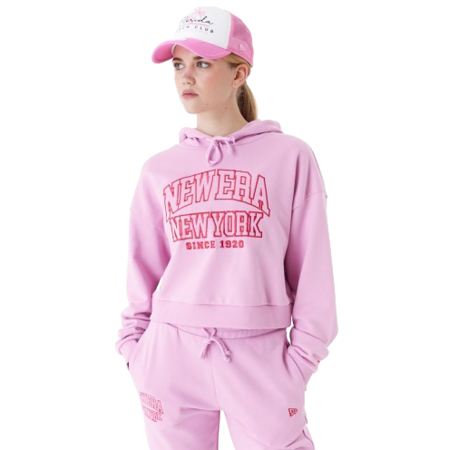 New Era New York Arch Wordmark Crop Hoodie "Pink"