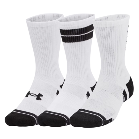 UA UnisexPerformance Tech 3-Pack Crew Socks "White-Black"