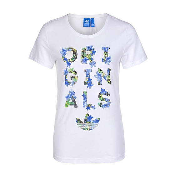 Adidas Originals Mujer Camiseta Logo Trefoil (blanco)