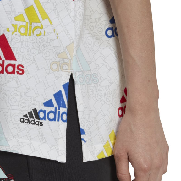 Adidas Essentials Multi-colored Logo Boyfriend T-Shirt