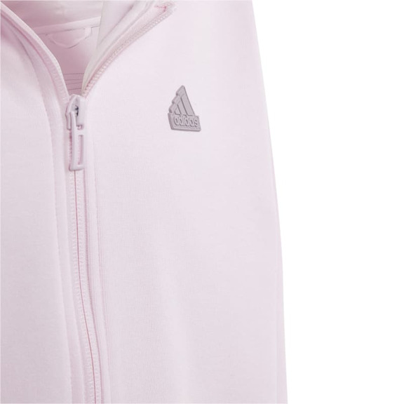 Adidas Girls Future Icons 3-Stripes Full-Zip Hoodie "Clear Pink"