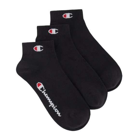 Champion C Logo Quarter Socks 3 Pairs "Black"