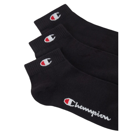 Champion C Logo Quarter Socks 3 Pairs "Black"