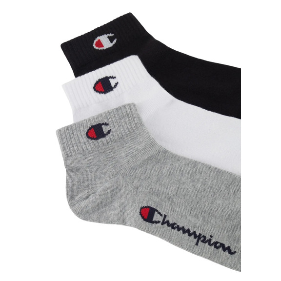 Champion C Logo Quarter Socks 3 Pairs "Gray"