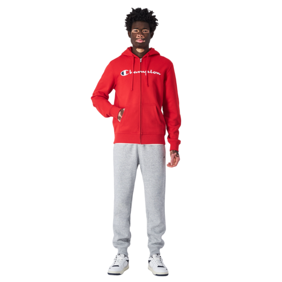 Champion Embroidered Big Logo Fleece Full-Zip Hoodie "Red"