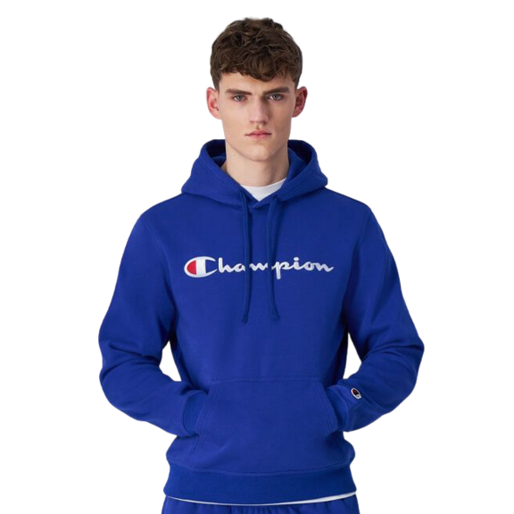 Champion Embroidered Big Logo Fleece Hoodie "Blue"