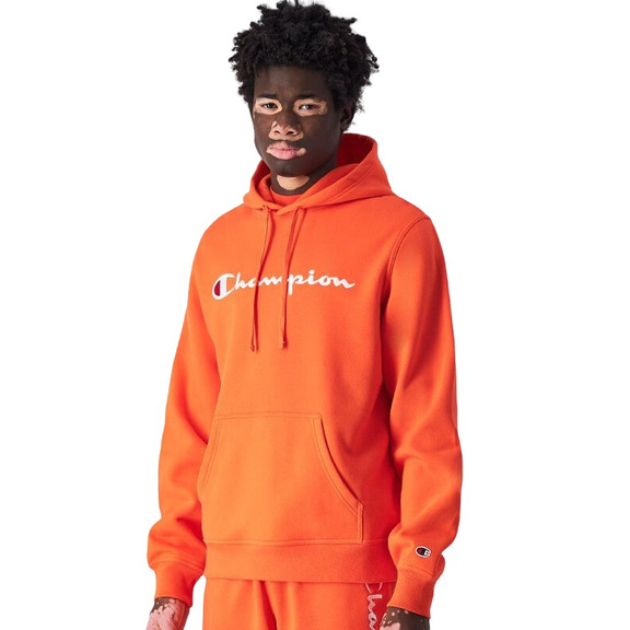 Champion Embroidered Big Logo Fleece Hoodie "Orange"